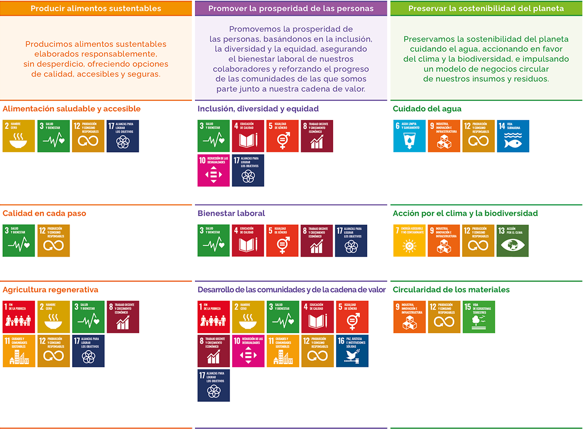 Esquema de los Objetivos de Desarrollo Sostenible